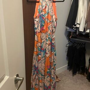 Floral Orange Maxi Dress